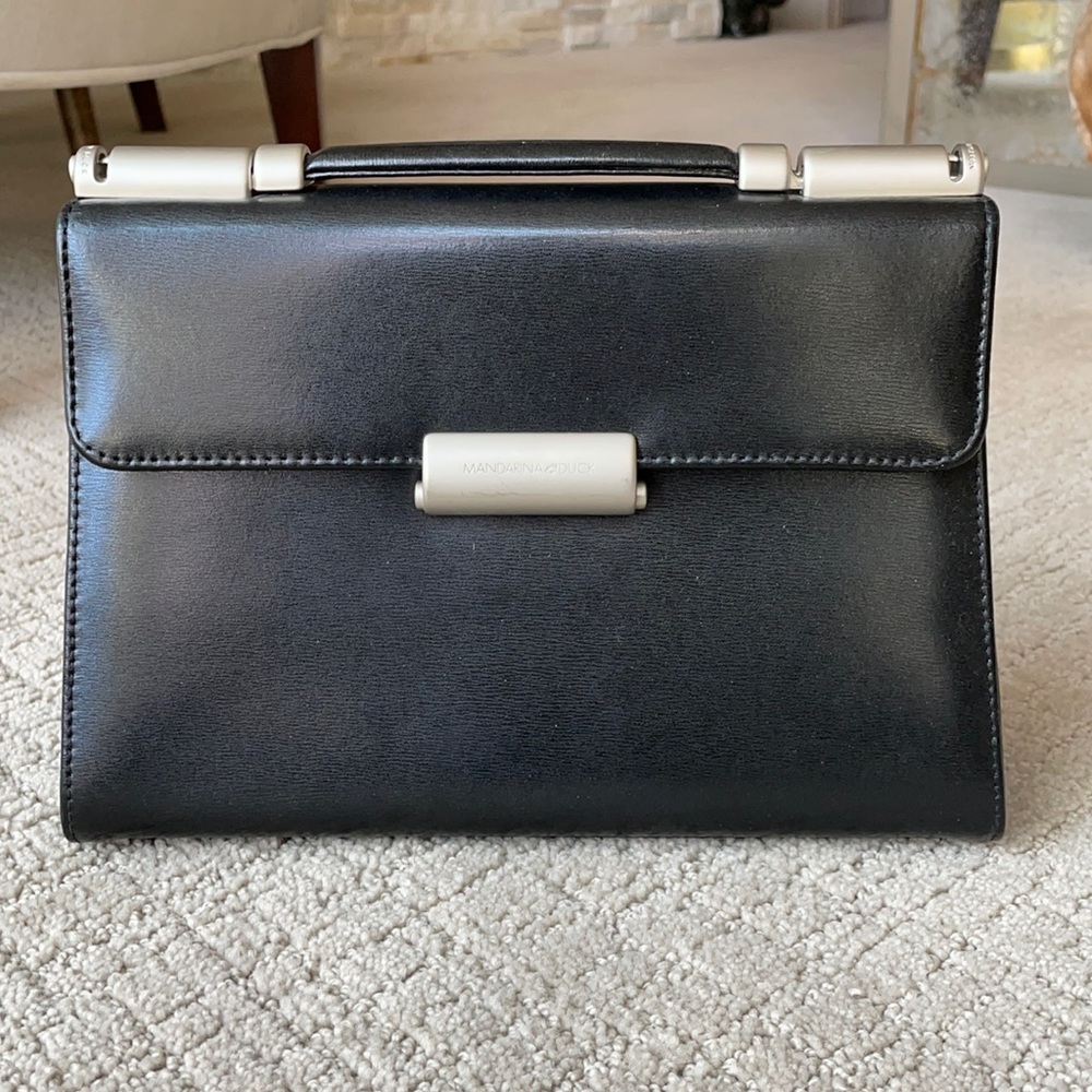 Mandarina Duck black leather purse.